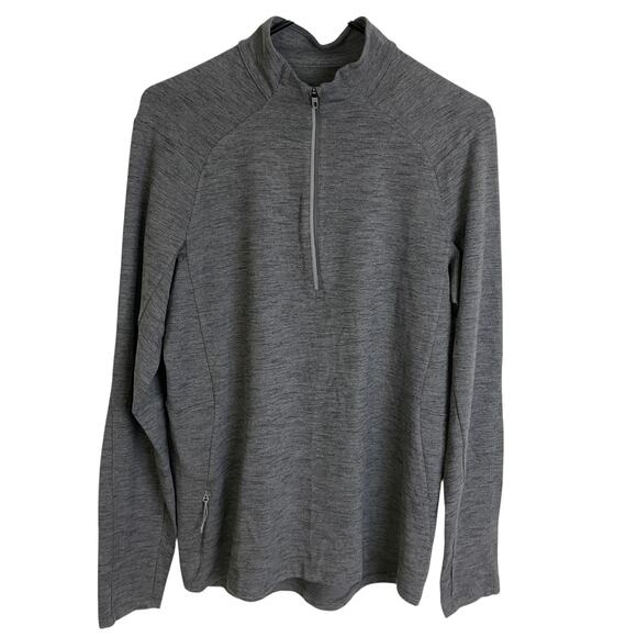 Lululemon Surge Warm 1/2 Zip Pullover Mens Medium Gray Long Sleeve Run Jog Train - Picture 1 of 11